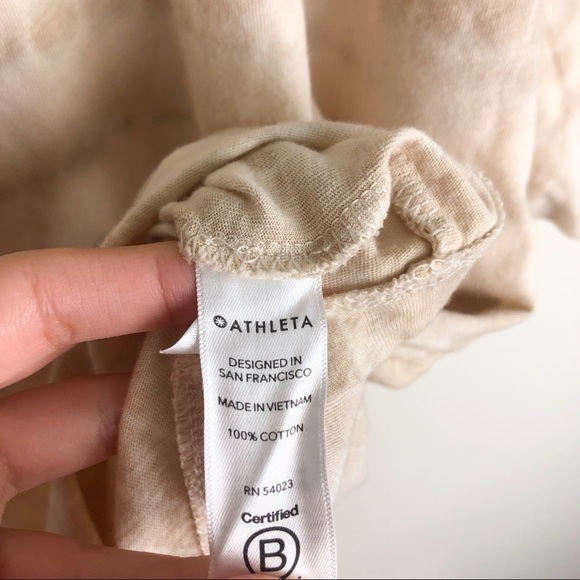 ATHLETA Tan Tie Dye Short Sleeve Top - Picture 5 of 5